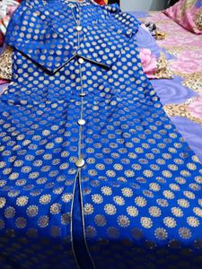 Royal Blue Kurta  with Gold Print