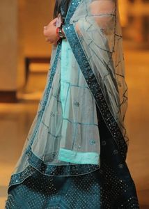 Stunning Teal Lehenga Choli with Dupatta