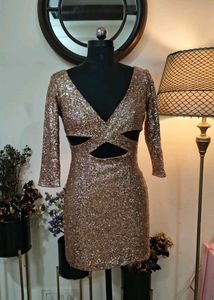 Sparkling Sequin Cutout Mini Dress