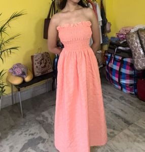 Smocked Strapless Maxi Dress