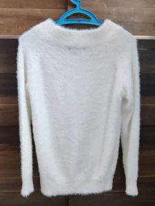 Shein Cozy White Fuzzy Sweater