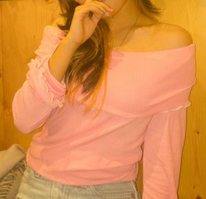 Chic Pink Off-Shoulder Top