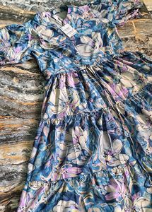 OTABU Floral Tiered Midi Dress