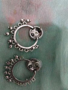 Oxidised Silver Jhumka Earrings &amp; Ring Set