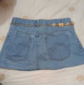 Light Wash Mini Skirt