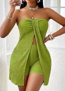 Lime Green Twist Front Co-ord Set