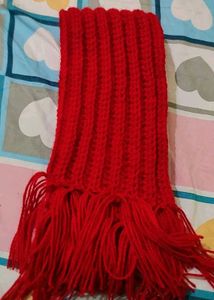 crochet red Mikasa scarf muffler
