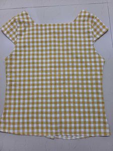𑣲⋆ Yellow Gingham Button-Up Top ˚˖𓍢ִ໋❀