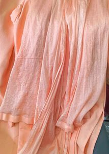 Peach Kurta with Embellished Neckline