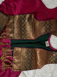 Elegant Pink &amp; Green traditional wear set
