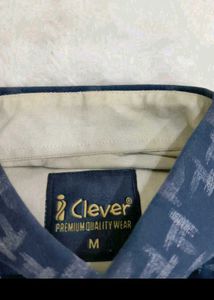 Casual Blue Printed Men's Shirt
