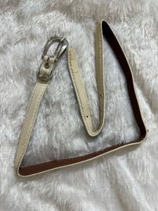 Classic Cream Faux Leather Belt