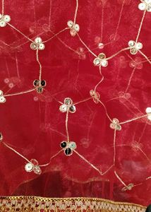 Red Embroidered Dupatta