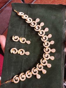 Party Wear White Stone Necklace