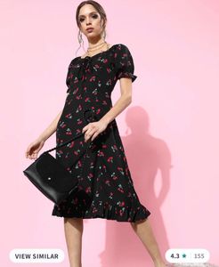 Cherry Print Tie-Front Dress