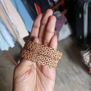 Elegant Rose Gold Tone Bangles