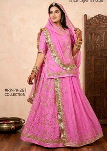 pink rajputi pure poshak