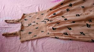 Peach Floral Wide-Leg Jumpsuit