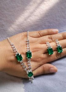 Emerald Green Stone Jewelry Set colour 4