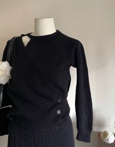 Chic Black Cut-Out Sweater