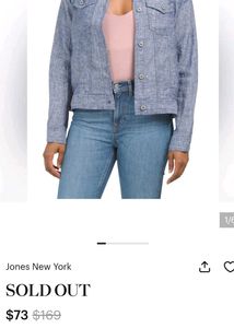 jones new york 100% linen light weight jacket