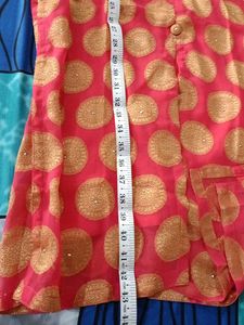 Elegant Pink Kurta with Gold Print
