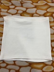 White Ribbed Tube Top