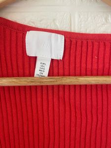 h&amp;m Ribbed Knit Sweetheart Top