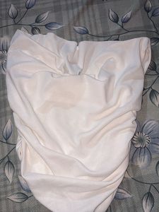 Cream Ruched Bodycon top
