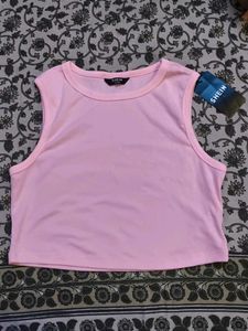 Pink Cropped Tank Top