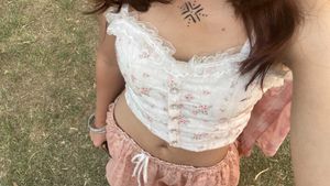 Floral Lace Trim Corset Top