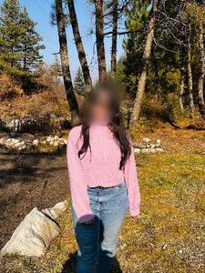 pink highneck sweater