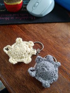 Cute Crocheted Turtle Keychains (Set of 2)