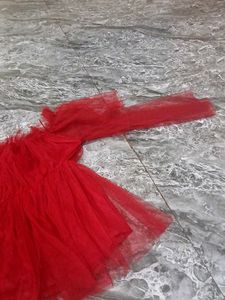 unwared Vibrant Red off shoulder top