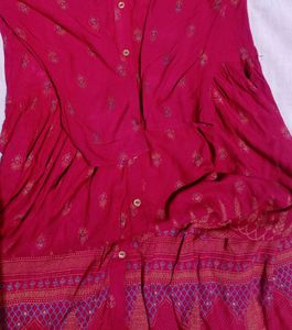 Maroon Printed Anarkali 🌼🛍️