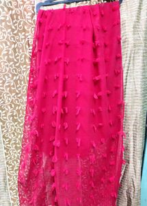 Dhamaka Offe Dupatta Stole Red Jhalar georgett