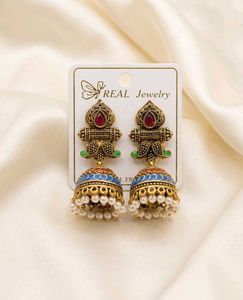 ✨ Navratri Vibrant Heritage Enamel Jhumkas ✨