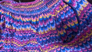 Colorful Smocked Waist Mini Skirt