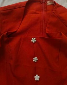 Chic maroon  Sleeveless Blazer Top