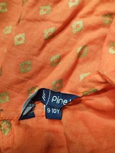 Orange Printed Kurta Set