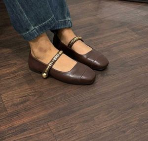 Brown Mary Jane Flats (Classic& Comfortable)