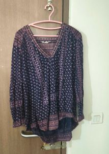 Bohemian Print V-Neck Tunic Top