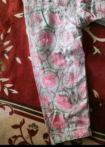 Pink Floral Print Kurta Set