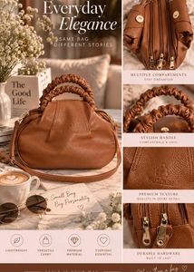 Chic Brown Textured Handbag