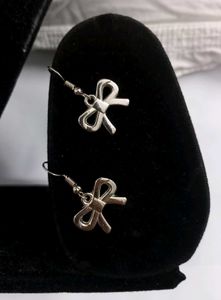 Handmade Silver Bow Earrings