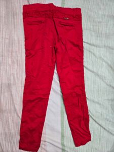 Red Lace embroidery Pants