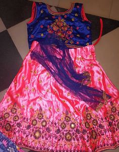 Beautiful Pink & Blue Lehenga Choli