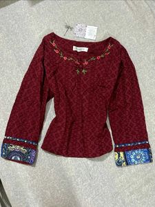 Maroon Cheongsam Knot Kurti