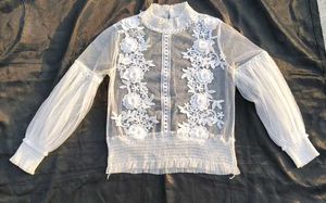 White Floral Lace Blouse