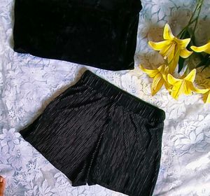 Zara Black Cami With Beautiful Shorts